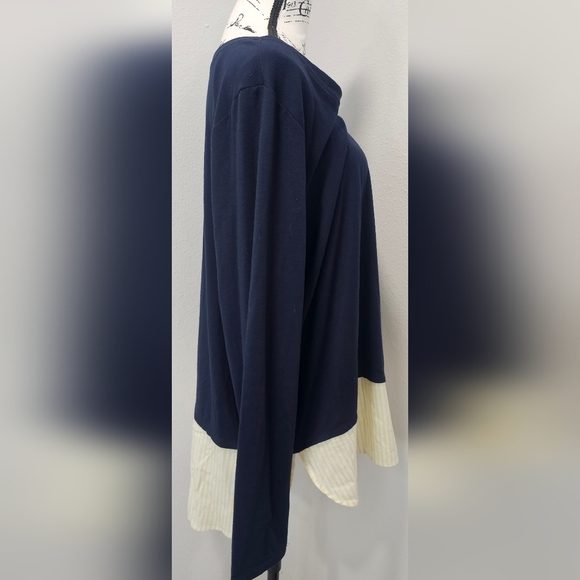 Lane Bryant Women's Blue Hi Low Twofer Scoop Neck Long Sleeve Tunic 18/20 NWT - Picture 4 of 11